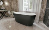 Lullaby Blck Wht Freestanding Solid Surface Bathtub by Aquatica (5)